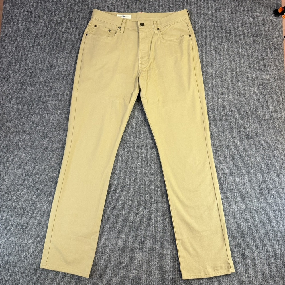 Onward Reserve Pants Men 33x32 Khaki Beige 5 Pocket Straight Leg Preppy (34x32)